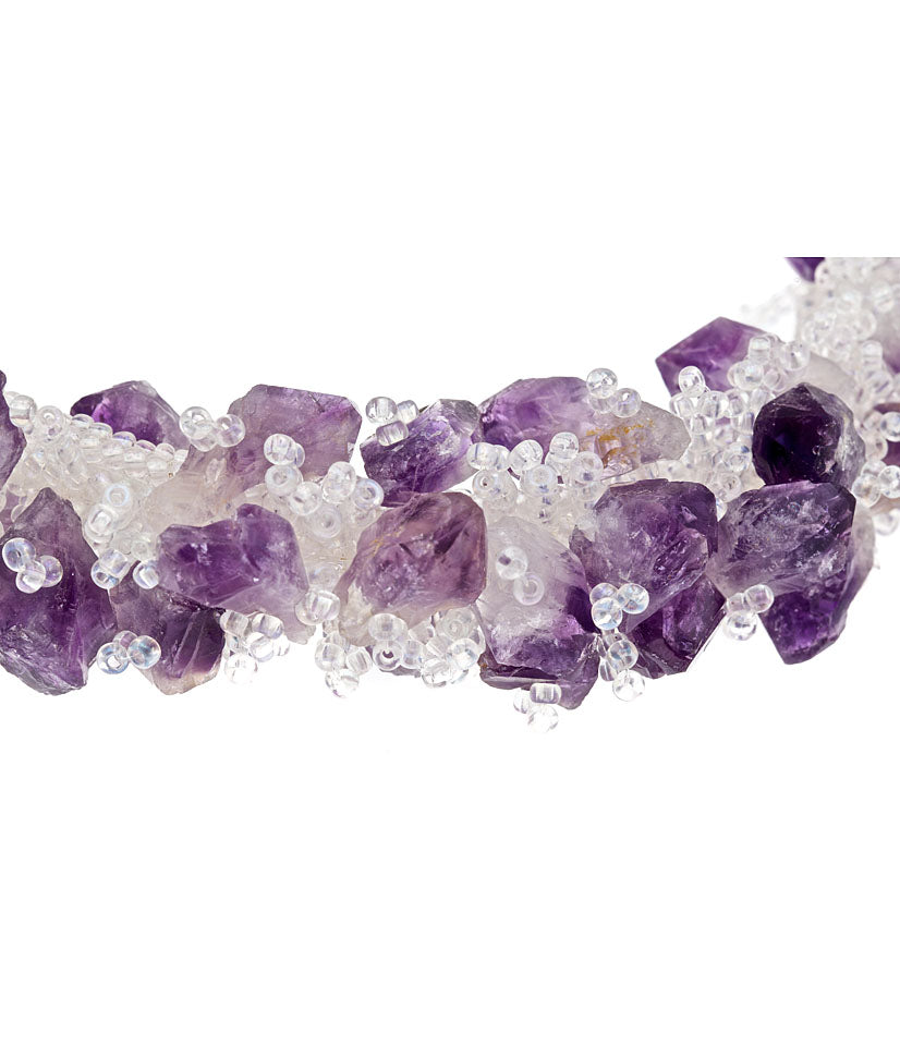 Amethyst Geodes Fur Choker