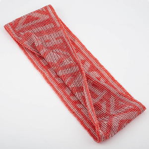 Czech Glass Bead Infinity Scarf-Coral and Silver