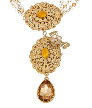 Swarovski Crystal Necklace With Gold Pendant