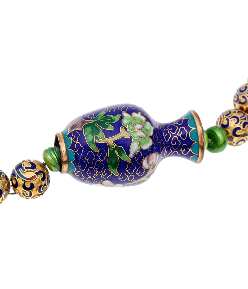 Cloisonne and Pearl Necklace