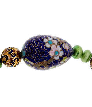 Cloisonne and Pearl Necklace