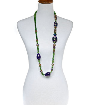 Cloisonne and Pearl Necklace