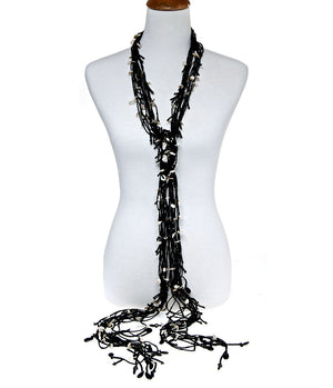 Black Seed Beads & Petal Pearls Necklace