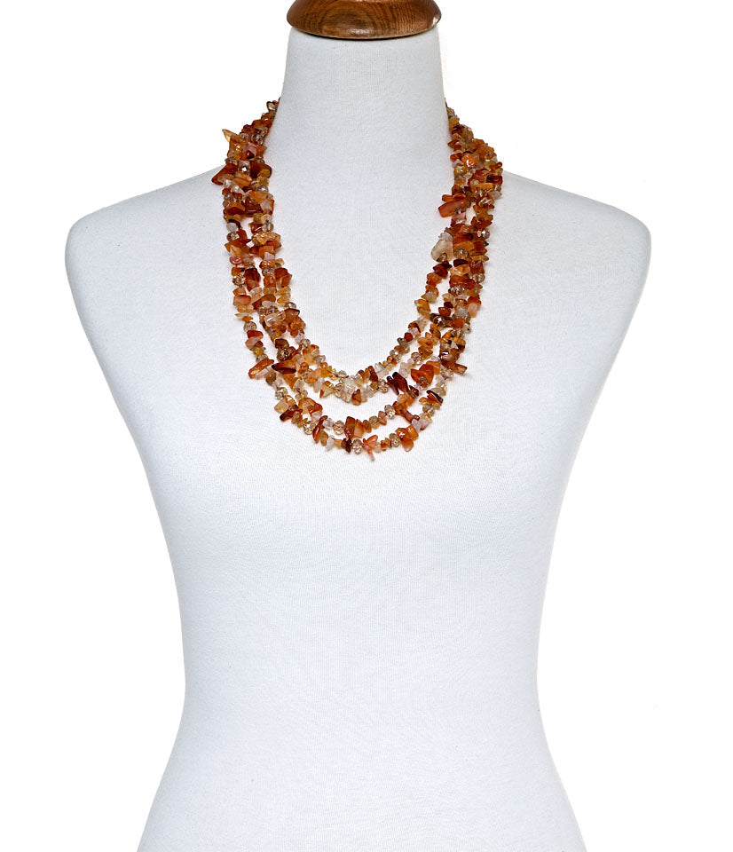 Carnelian & Buckle Necklace