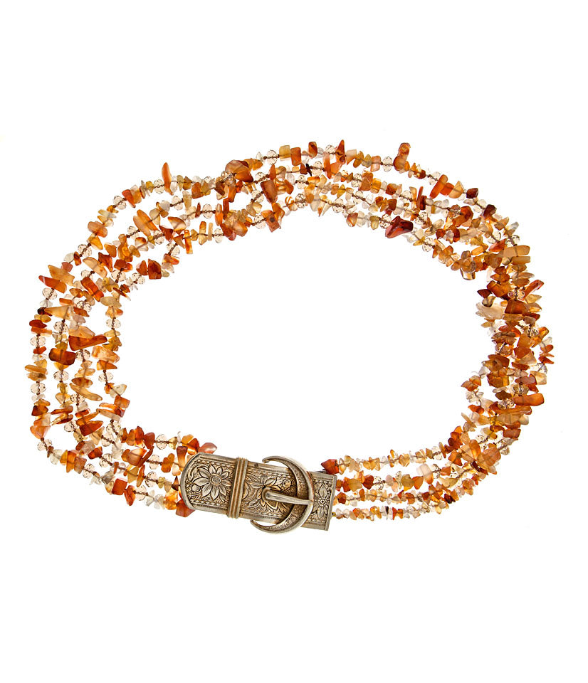 Carnelian & Buckle Necklace