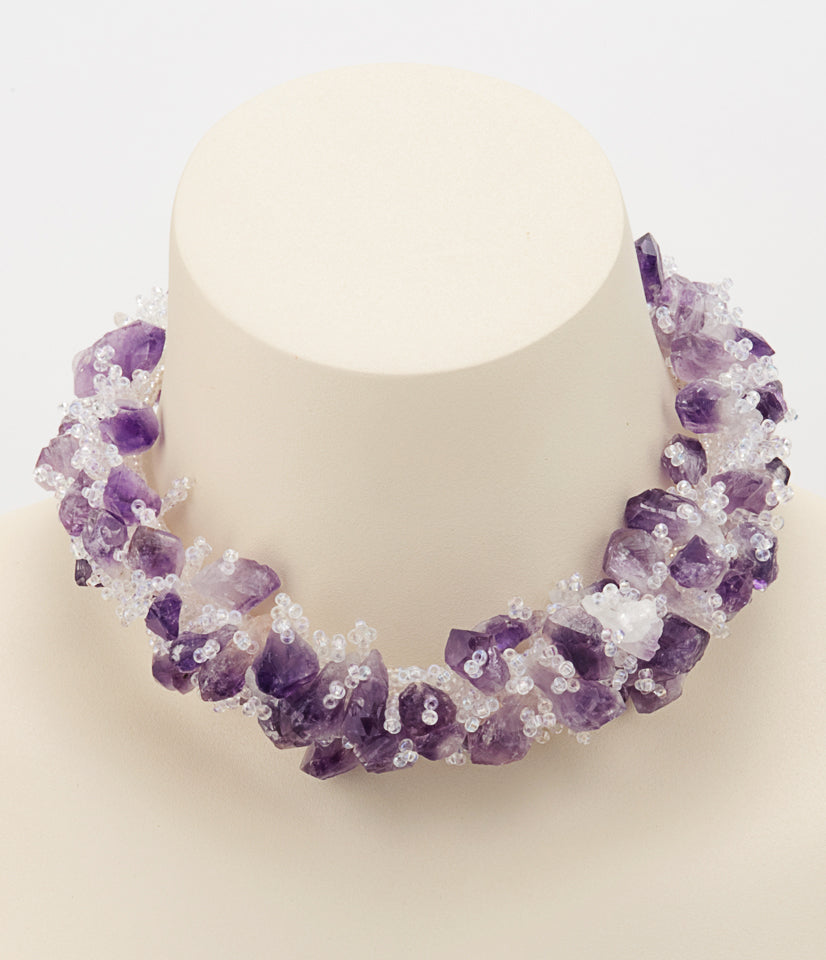 Amethyst Geodes Fur Choker