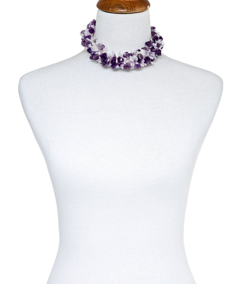 Amethyst Geodes Fur Choker