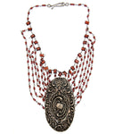 Hallmarked Victorian Sterling Brush Head With Garnets